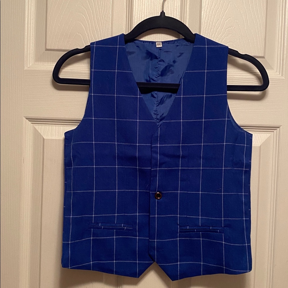 Tigerkiss Blue Boys Checkered 6 Piece Suit Set…size 150 - Picture 4 of 10